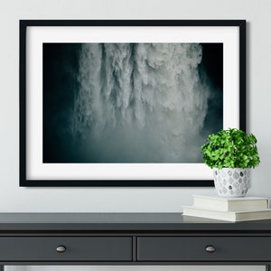 Waterfall Wall Art, Snoqualmie Falls, Pacific Northwest Art Print, Navy Wall Art