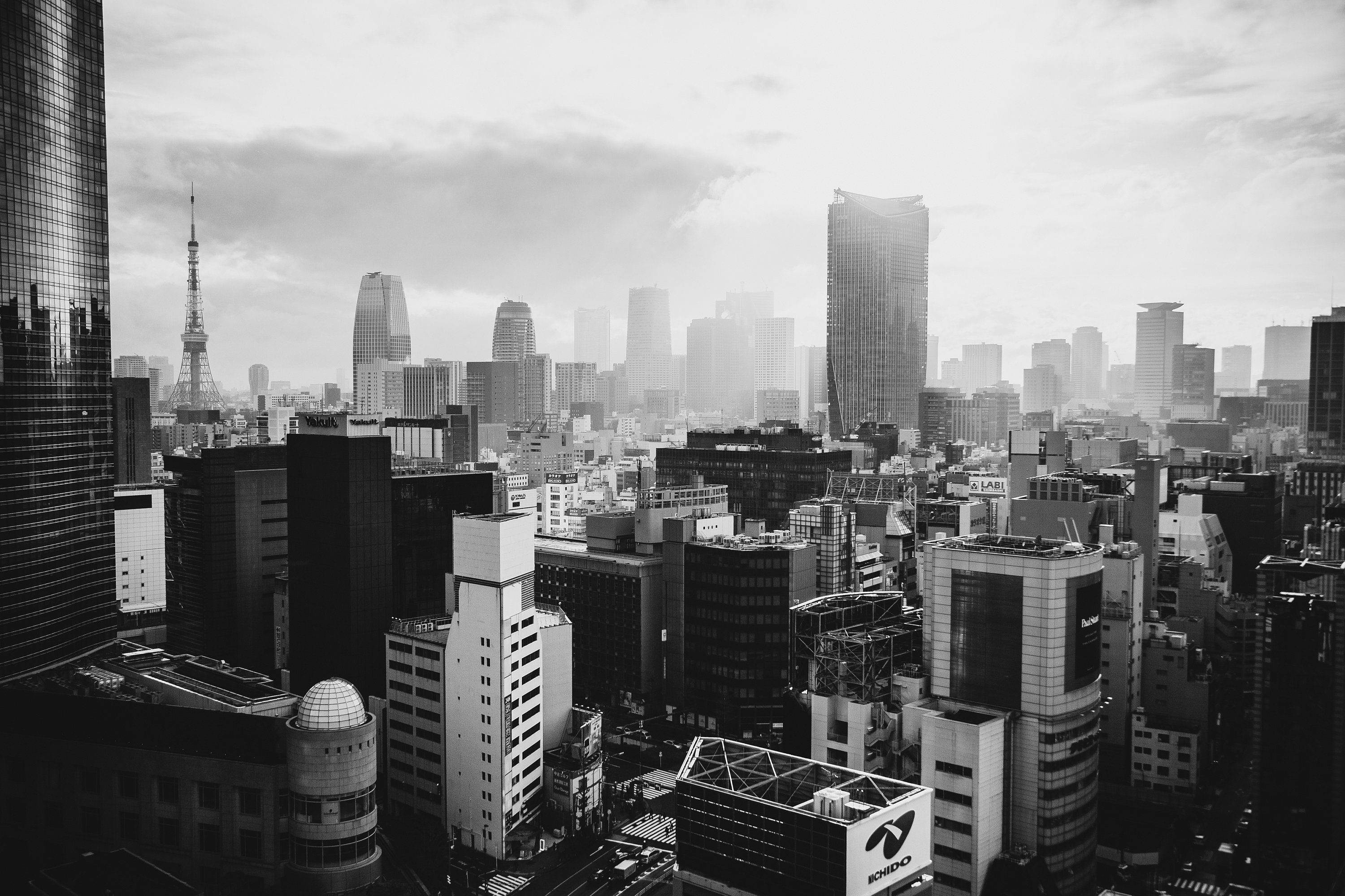Black and White Tokyo Skyline Photo Print, Japan Wall Art Etsy