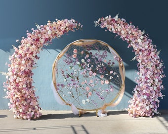 Horns Arch Flower Arrangement Set Wedding Background Decoration Moon Arch Flower Stand Custom Row Purple Home Party Decoration