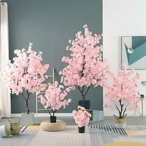 人工桜の木 造花 着陸 屋内装飾植物 鉢植え 結婚式 ホームデコレーション グリーンプラント パーティーデコレーション
