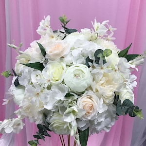 wedding centerpieces table flower,silk flower,rose peony dancing orchid,white green champagne flower,wedding decoration