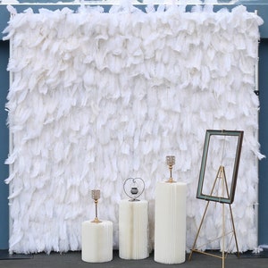 New 3D Feather Wall Fabric Rolling Up Curtain Cloth Wedding Backdrop Decoration Home Party Stage Layout Photo Props