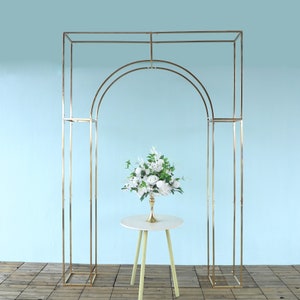 Accessori per matrimoni 2 m/2,6 m Schermo quadrato Cornice geometrica per decorazioni per fondali di eventi per feste sul palco Supporto per fiori ad arco placcato lucido di lusso