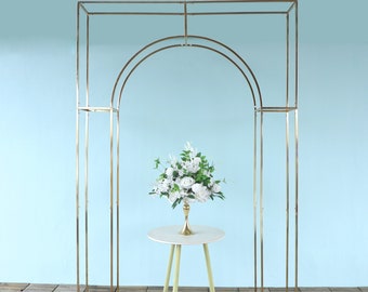 Wedding Props 2m/2.6m Square Screen Geometric Frame for Stage Party Event Backdrop Decorations Luxury Shiny Plated Arch Flower Stand