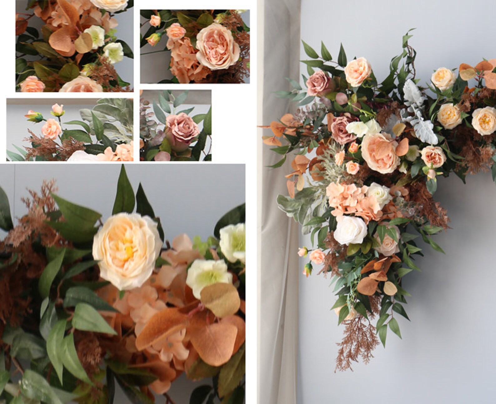 Customize Artificial Flower Art Wall Hanging Corner Flower Etsy