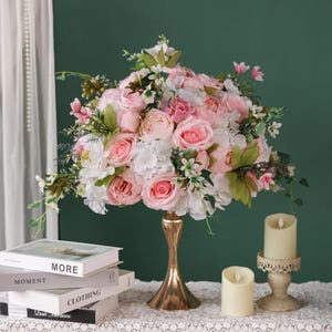 Wedding Flower Ball Centerpiece: Silk Rose Table Decor (35cm)