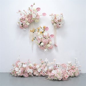 Pink & White Wedding Flower Arrangement: DIY Backdrop Decor