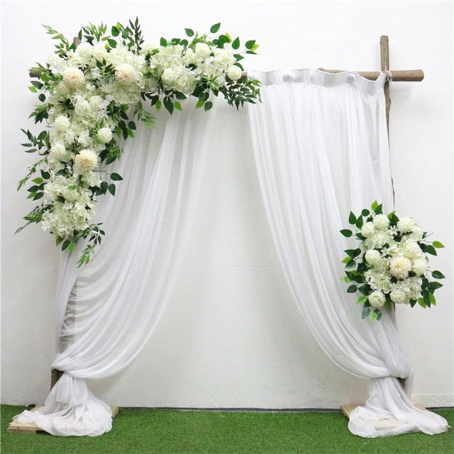 Fiori ad arco di lusso con drappi (set di 5) decorazioni per matrimoni e archi nuziali drappeggiati per composizioni floreali artificiali per