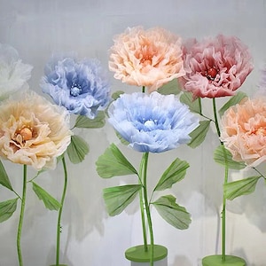 Giant Silk Peony Flower: Freestanding Wedding Photo Backdrop
