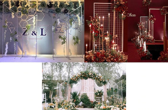 Buy Geometric Grid Frame Wedding Background Decoration Stage Online in  India - Etsy