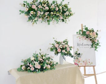 Wedding Flowers Table Flower Centerpiece Welcome Area Decoration Artificial Flower Row Stage Flower Chair Back Flower Set