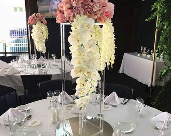 Akryl bordsdekorationsställ för bröllop: Rektangulär blomsterdekoration