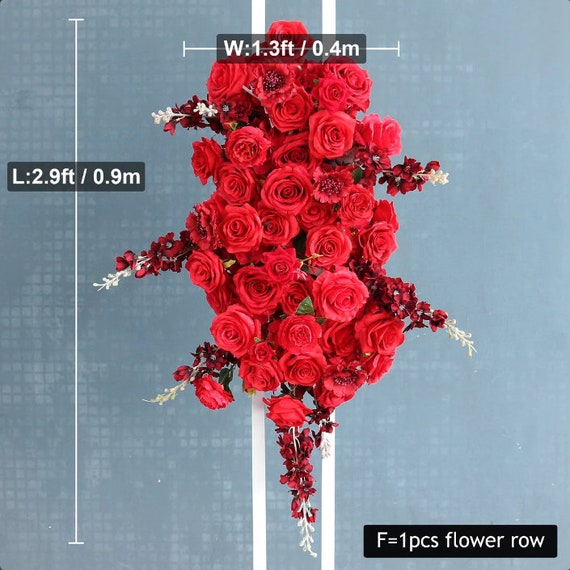 Artificial Rose Flower Row Arch Set for Wedding Decoration Outdoor Event Party Backdrop Decor Table Centerpiece Customized