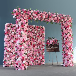 Wedding flower arrangement Customize Rose Red Floral Flower Wall Marriage Proposal Party Background Decoration Artificial Flower Row