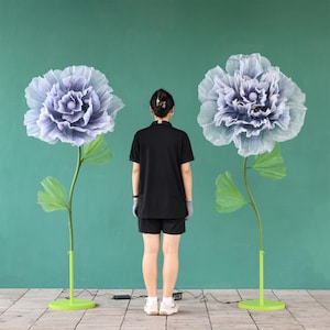 Peonia gigante autoportante Home Artificial Silk Apertura automatica Chiusura meccanica Simulazione di fiori Decorazione per feste di Natale e matrimoni