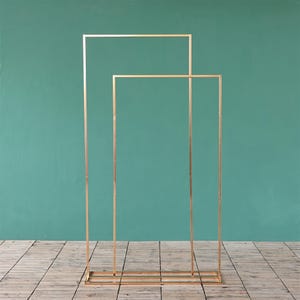 1,8 m Doppio telaio quadrato oro lucido area di benvenuto arco di ferro fiore deco stand per matrimonio evento festa di compleanno decorazione matrimonio