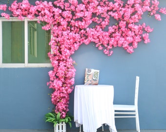 Árbol de flor de cerezo de ratán, decoración de pared de flores DIY, flores artificiales, plantas falsas, pared, fiesta de boda, decoración del hogar, decoración de tienda
