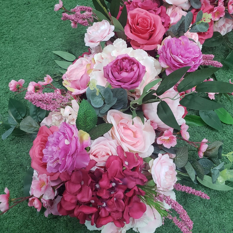 Customize Wedding Artificial Flower Row Rose Red Floral Small Etsy