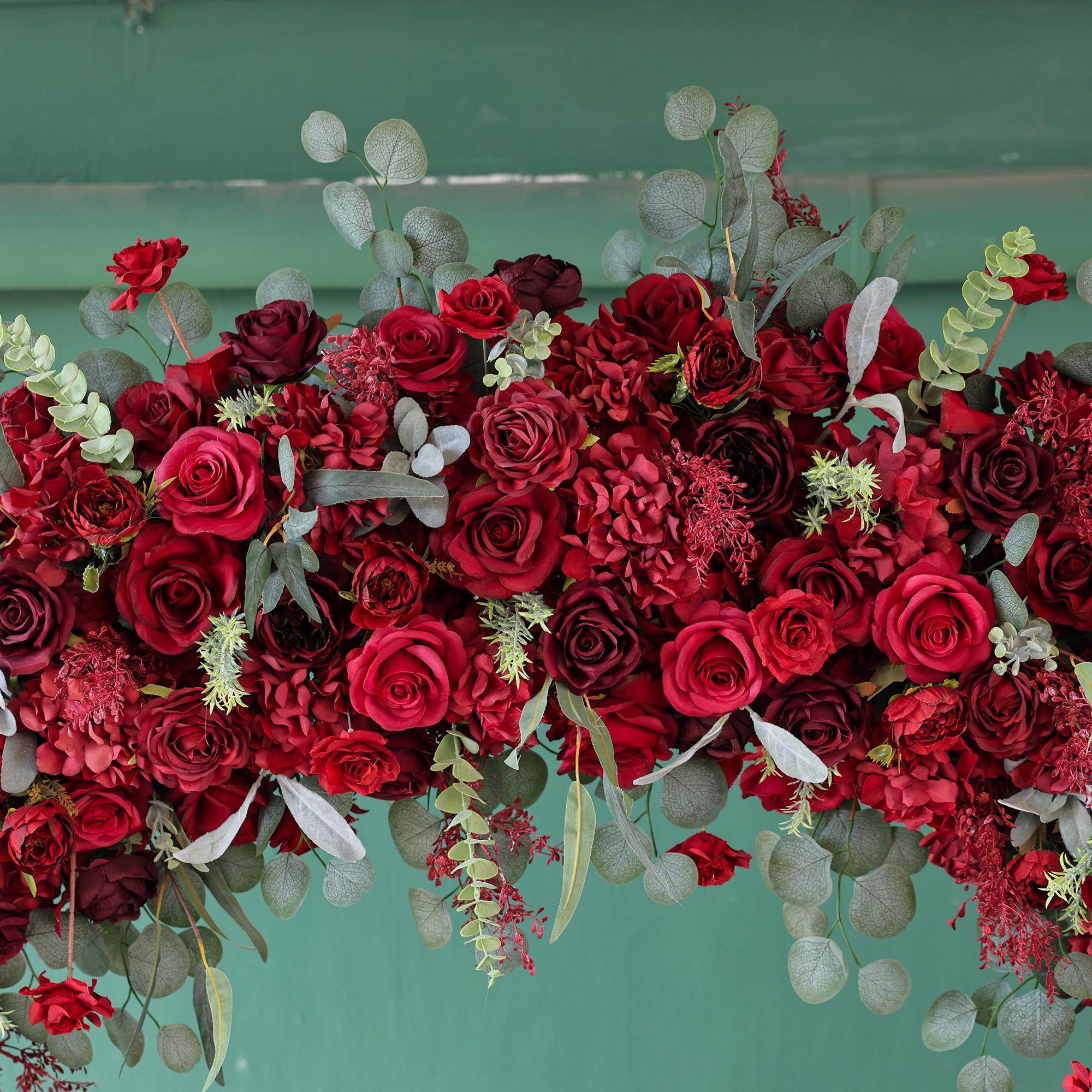 Burgundy Red Rose Wedding Arch: Floral Stage Decor - Etsy