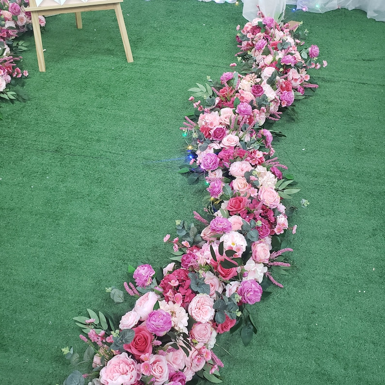 Customize Wedding Artificial Flower Row Rose Red Floral Small Etsy
