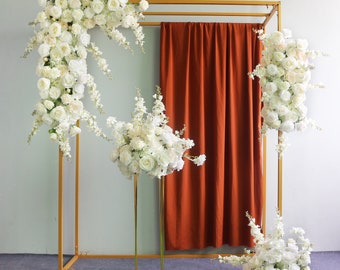White Rose Wedding Arch Flower Arrangement: Customizable Floral Decor