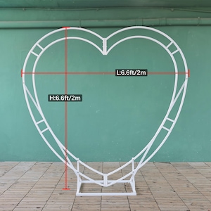 Heart Wedding Arch: Iron Flower Stand, Party Photo Booth Prop 6.6Ft/2M( Pro ）