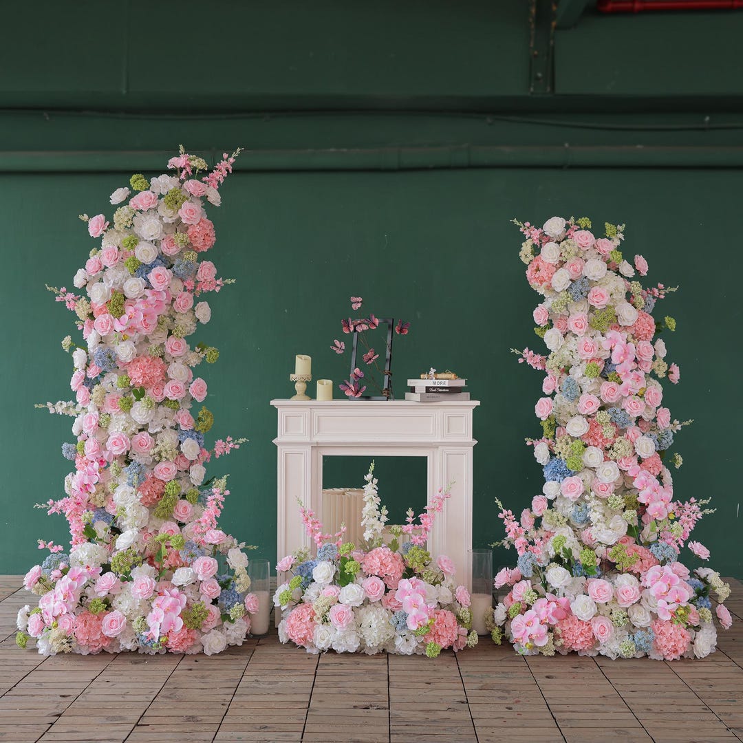 Rose & Hydrangea Flower Row: Wedding Arch Decor, Table Runner - Etsy
