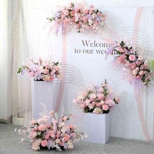 Peach Pink Floral Arrangement: Wedding Event Decor