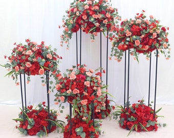 wedding centerpieces flower with geometric frame wedding arch stand,wedding stage background decoration,table centerpieces Floral decoration