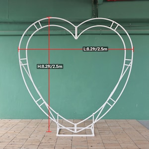 Heart Wedding Arch: Iron Flower Stand, Party Photo Booth Prop 8.2Ft/2.5M( Pro)
