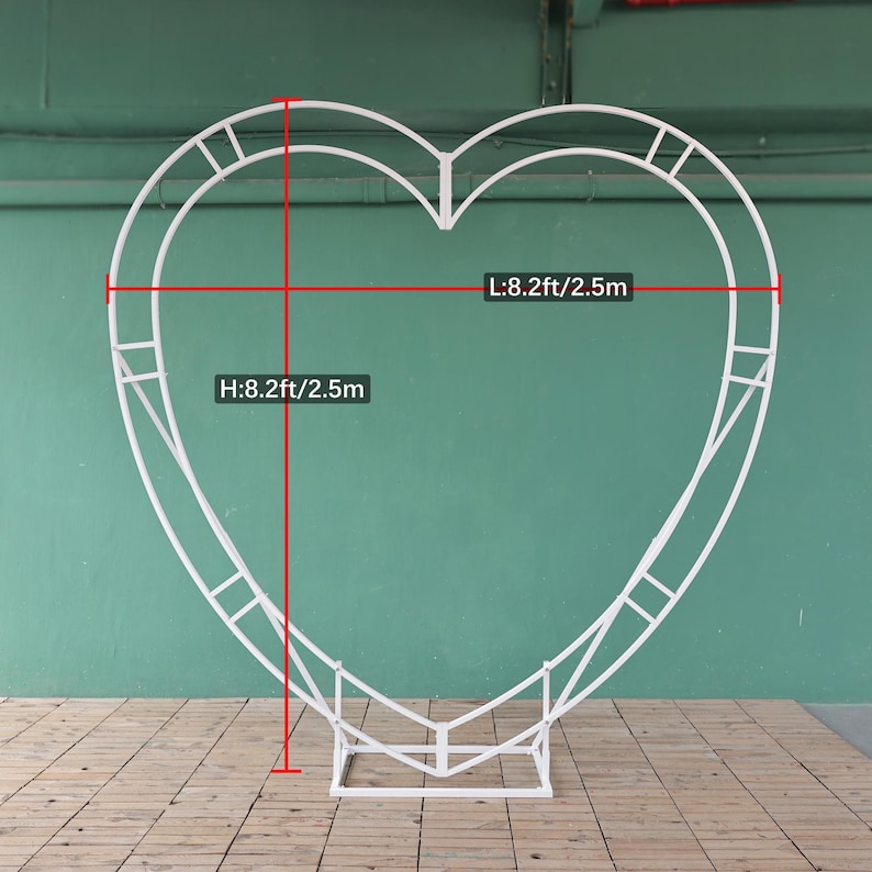 Heart Wedding Arch: Iron Flower Stand, Party Photo Booth Prop 8.2Ft/2.5M( Pro)