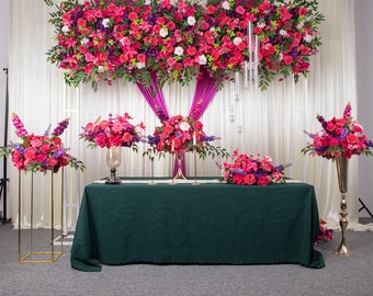 Wedding Centerpieces for Tables Customized Rose Red Purple Series Artificial Floral Arrangement for Event Backdrop Arch Decoration