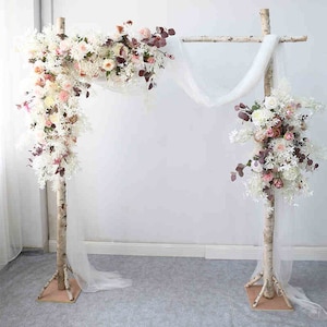 Triangular Wedding Arch Flowers: Silk Floral Corner Swag & Tieback