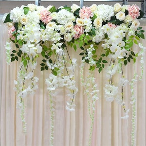 Artificial Orchid Flower Row: DIY Wedding Arch Decor