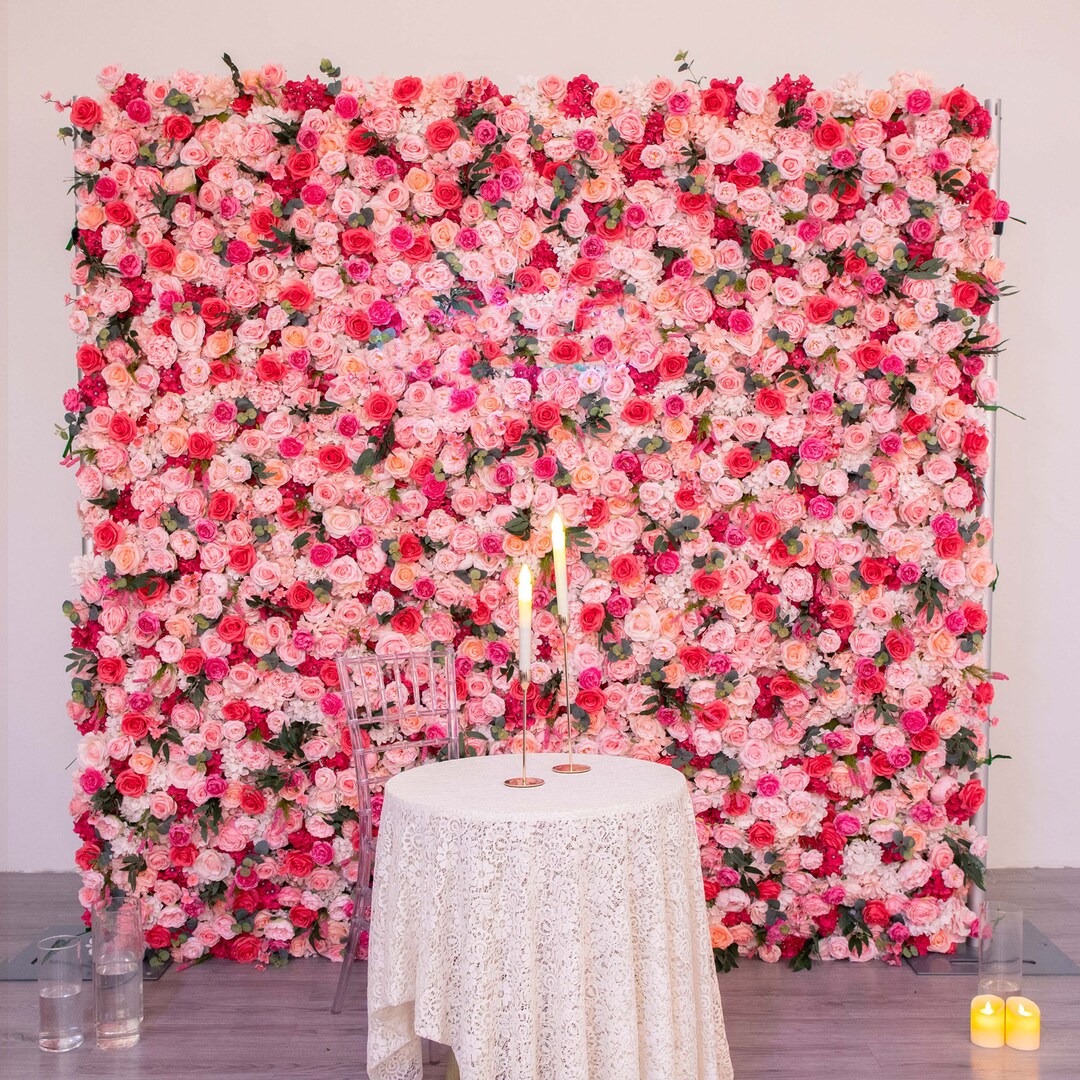 Backdrop Rosa Red & Pink Rose Flower Wall Backdrop: 7.8ft Wedding Decor - Etsy
