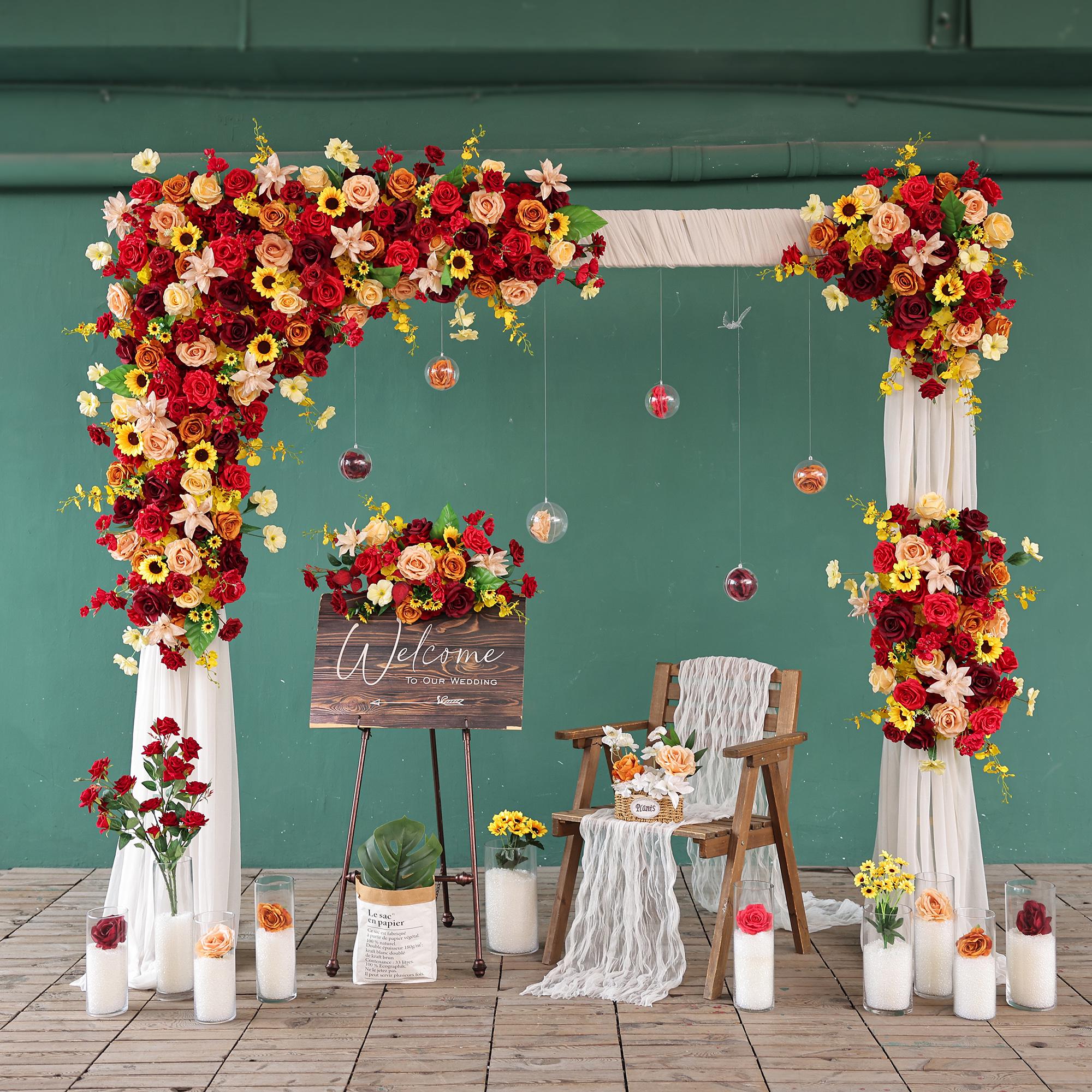 Yellow Red Rose Wedding Arch Flowers: DIY Floral Arrangement Decor - Etsy, image size:2000x2000