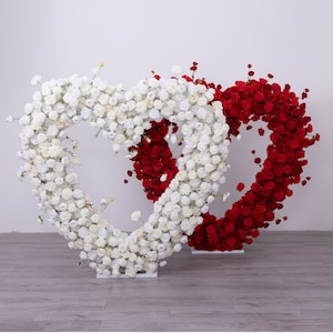 Set di archi di fiori a forma di cuore personalizzati di lusso per la decorazione dello sfondo del matrimonio, per la festa di compleanno, per il baby shower
