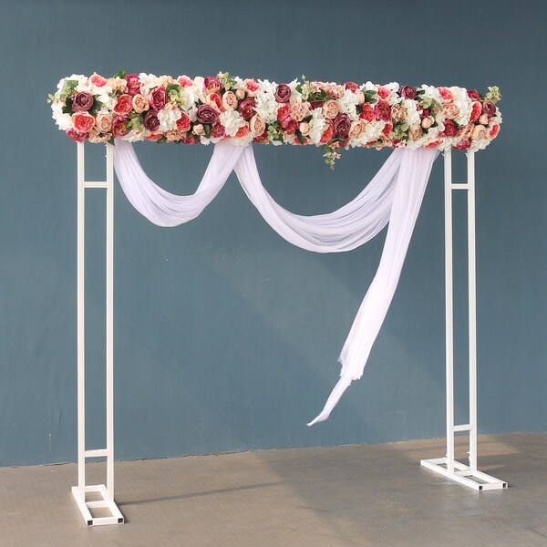Rangée de fleurs artificielles de luxe : décoration d'arche de mariage - rose, pivoine, hortensia