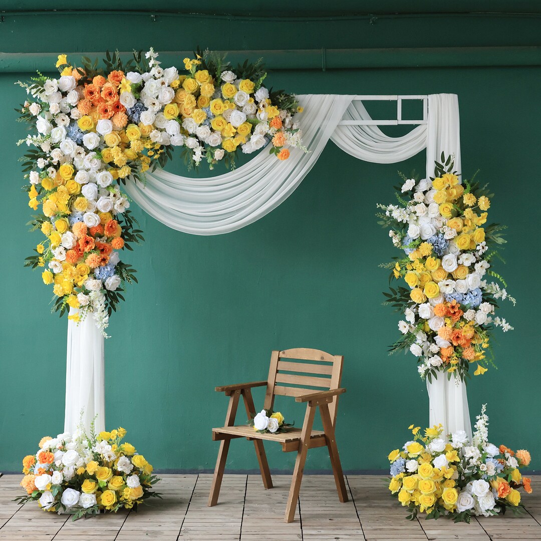 Colorful Flower Arrangement Flower Row Wedding Flower Stand Decoration ...