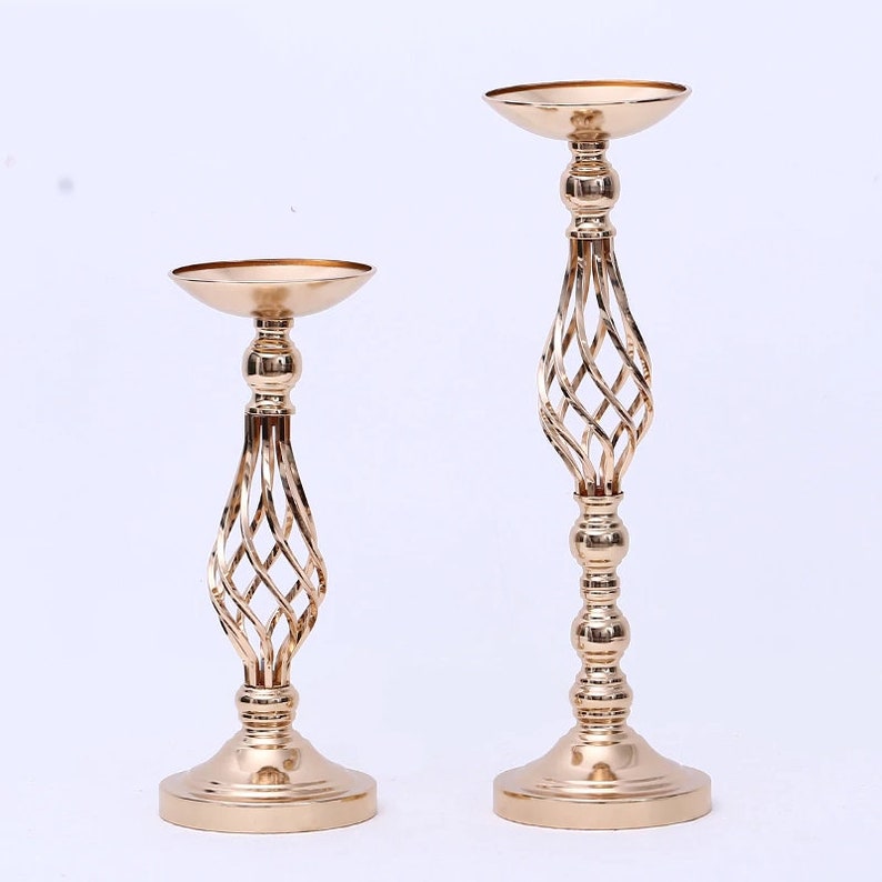 Gold Flower Vases Candle Holders Rack Stands Wedding Etsy