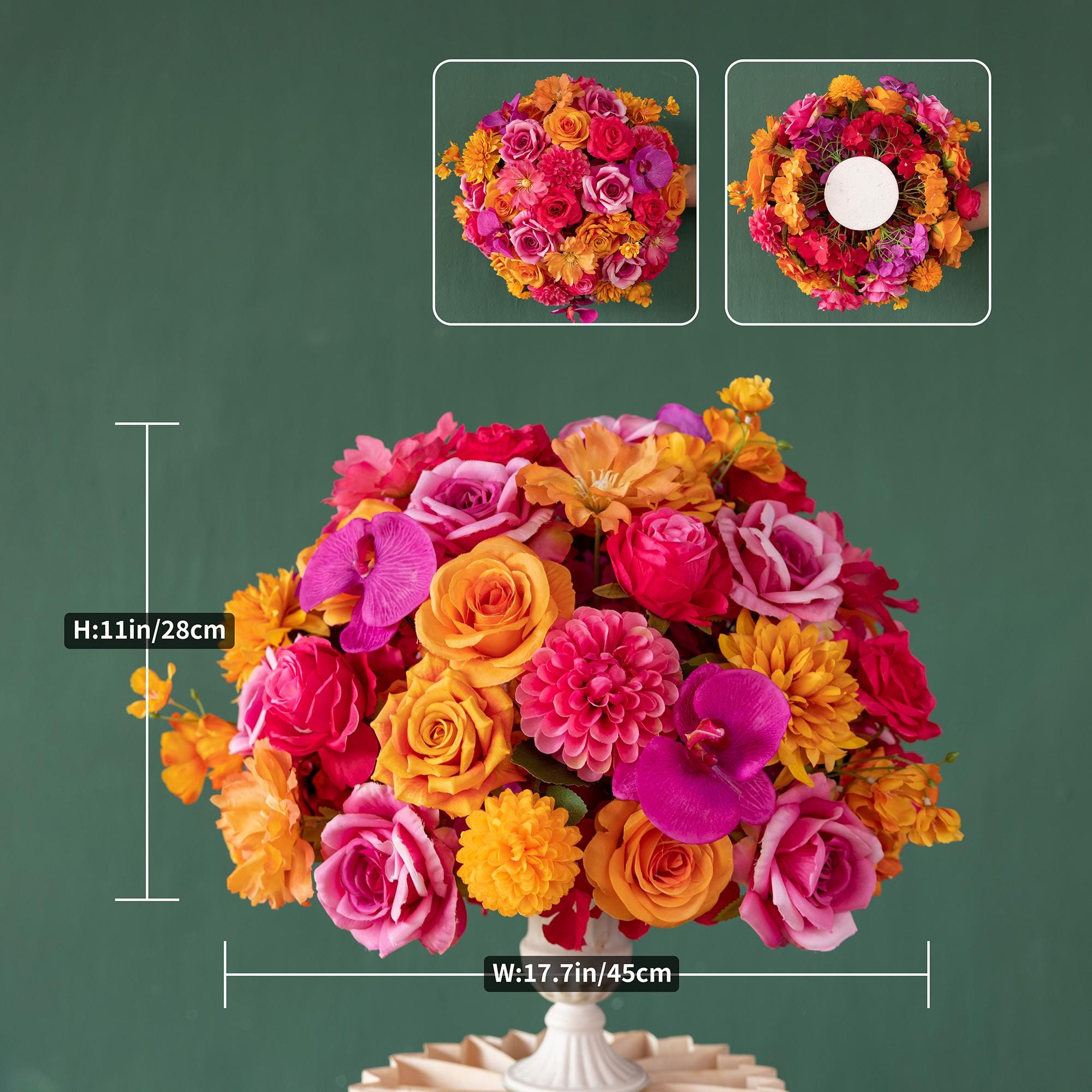 Orange Pink Rose Hydrangea Arrangement: Wedding Backdrop Decor - Etsy