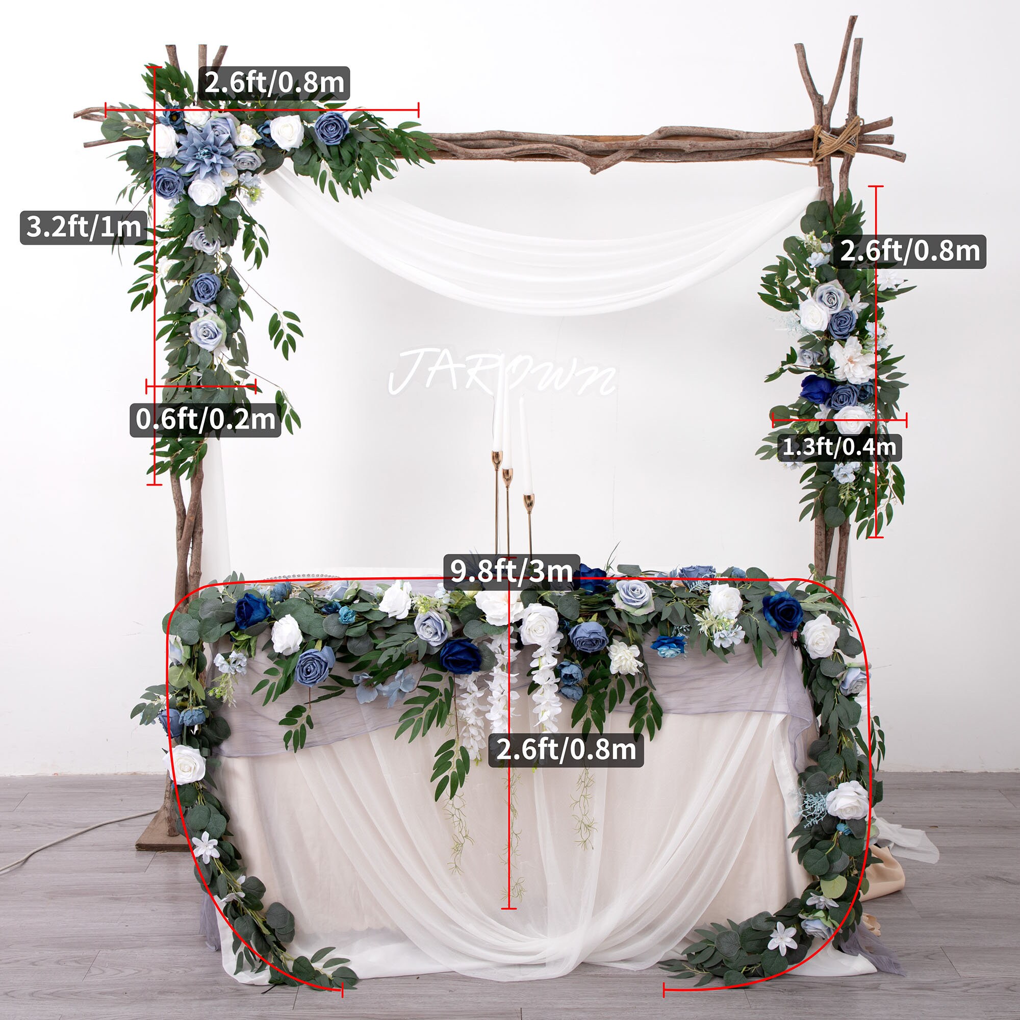 Weiße Rosen-Hochzeitsbögen - 2er Set Mit Girlanden Für Türen, Wände & Zeremonien