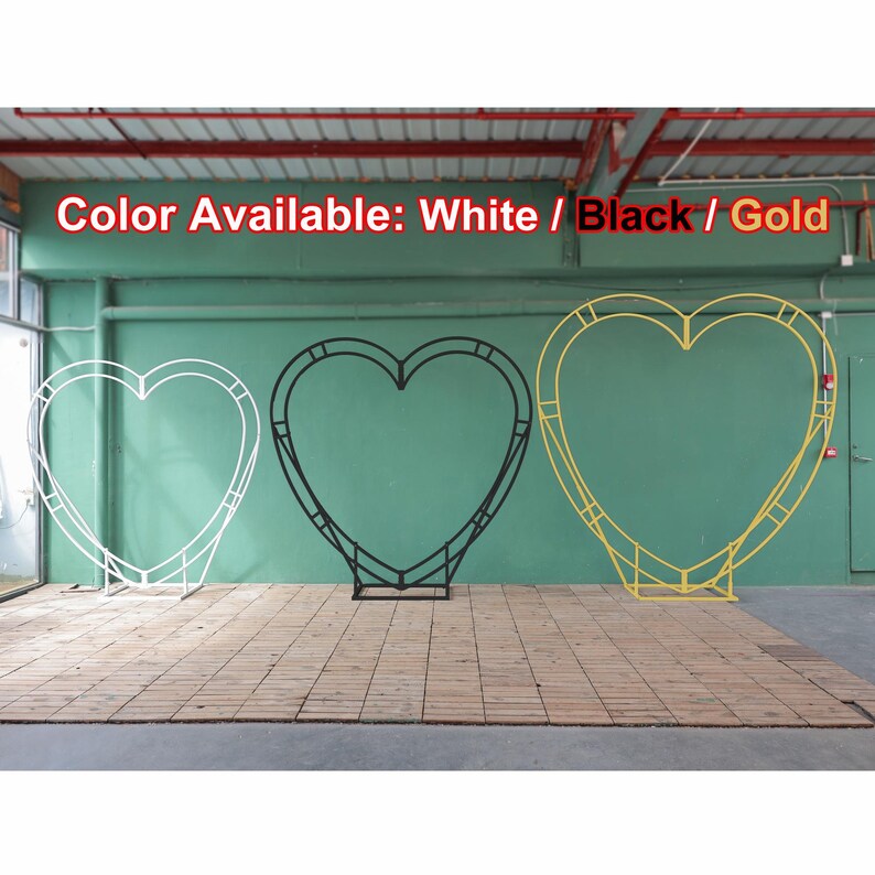 Heart Wedding Arch: Iron Flower Stand, Party Photo Booth Prop image 14