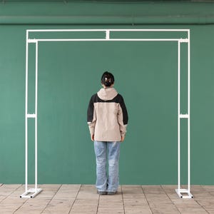 Decorazioni per feste di matrimonio all'aperto Arco quadrato personalizzato per decorazioni per fondali di eventi Supporto per palloncini di fiori di lusso Struttura in metallo