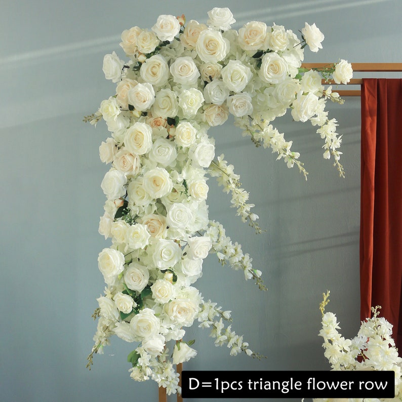 White Rose Wedding Arch Flower Arrangement: Customizable Floral Decor ...