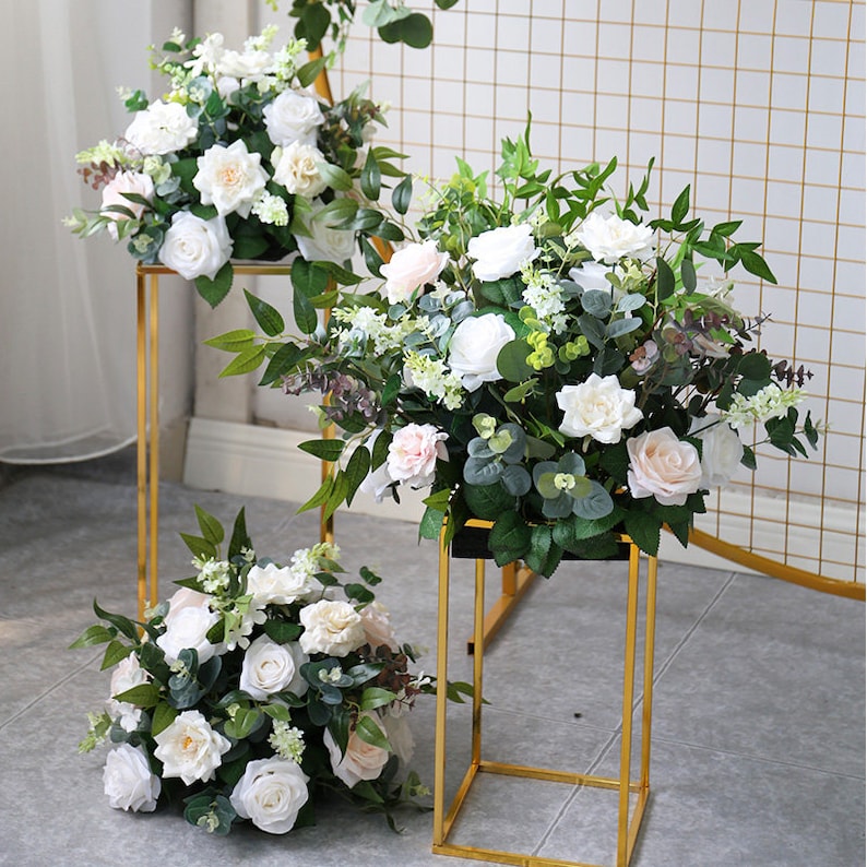 Artificial Flower Row Decor Wedding Wall Backdrop Arrangement Etsy