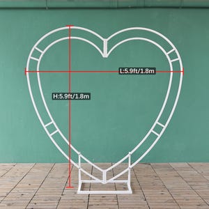 Heart Wedding Arch: Iron Flower Stand, Party Photo Booth Prop 5.9Ft/1.8M(standard)