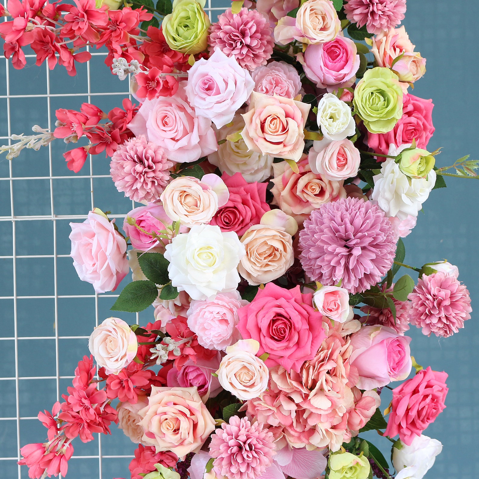 Customize Silk Pink Rose Artificial Flowers Mesh Arch Flower Etsy Hong Kong