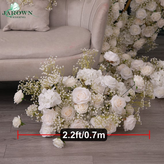 200x35cm Artificial Baby Breath Flower Ivory Rose White Gypsophila Wedding  Event Party Backdrop Floral Prop Faux Rose Flower Row - AliExpress