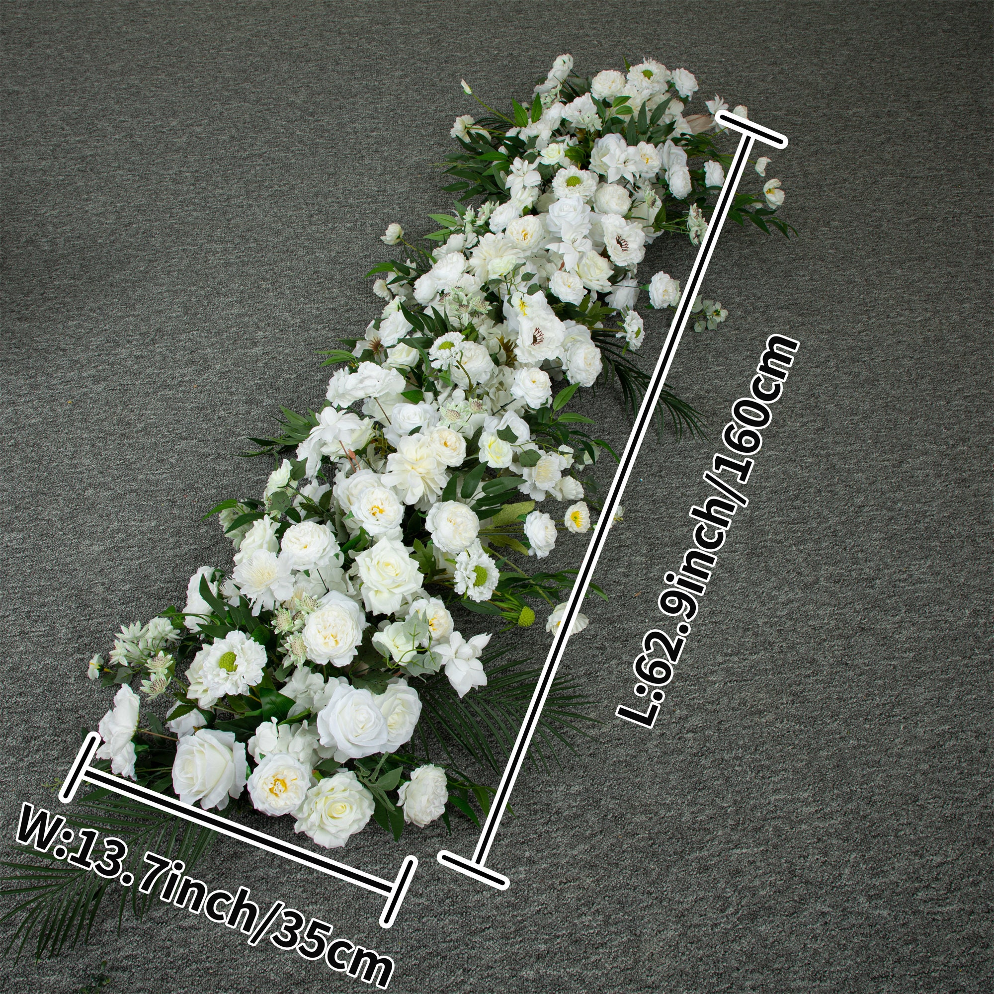 White Rose Flower Runner: Wedding Arch Floral Arrangement - Etsy